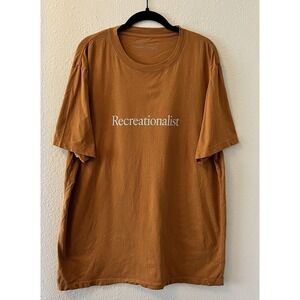 Outdoor Voices Men's T-Shirt Size XL Recreationalist Burnt Orange Short Sleeve
